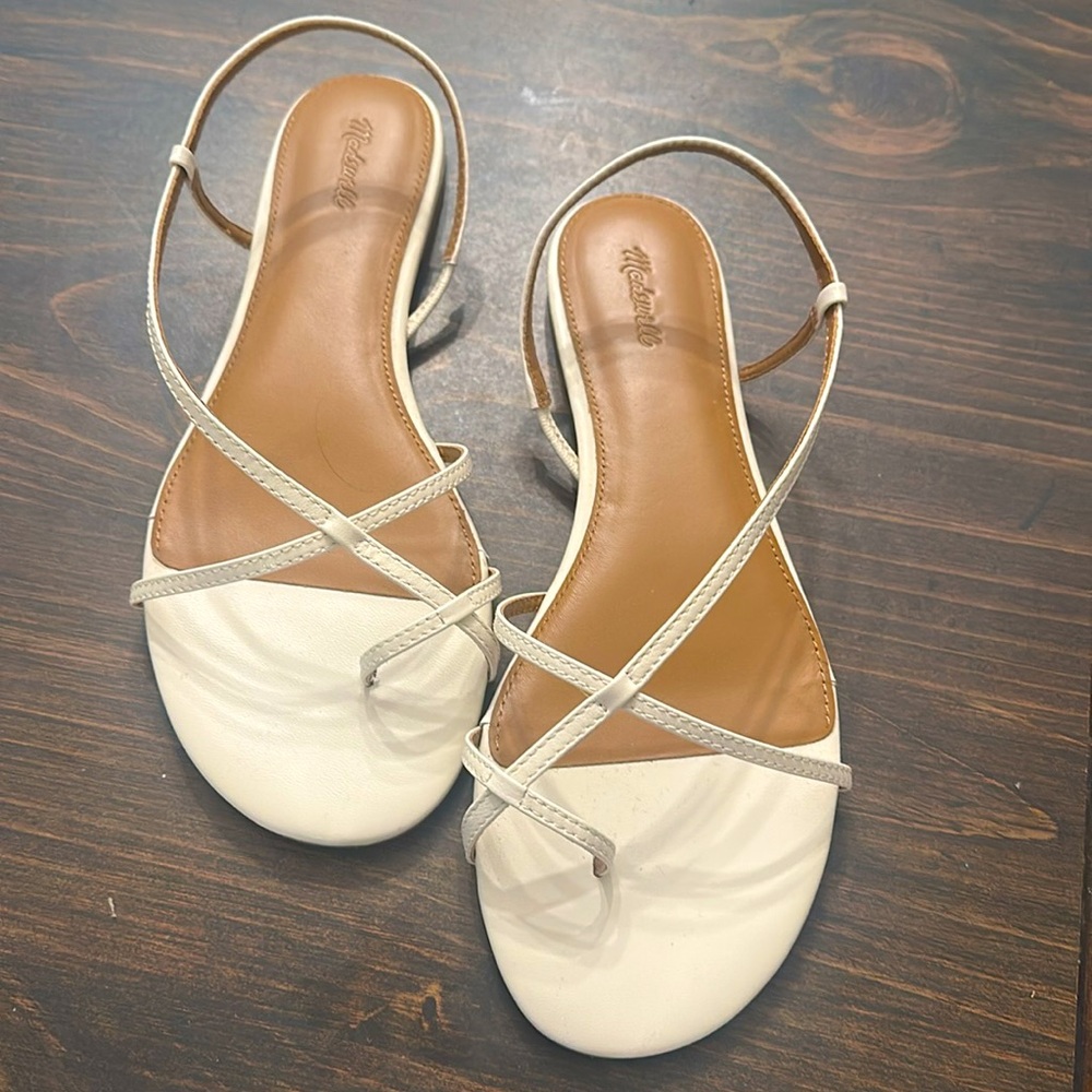 NWT Madewell Cream Iggy Strappy Flat Sandals - Picture 2 of 3